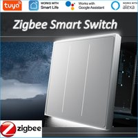 MOES ZigBee Smart Light Switch 2in1 Neutral Wire Required,Tuya APP Control,Compatible With Alexa Google Home,Star Feather Design