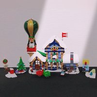 Architecture Model Bricks 1440PCS Santa's Post Office In Stock Assembly Building Blocks Toys DIY Home Decor Gifts for Friends