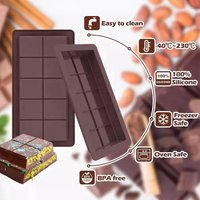 Chocolate Bar Mold Non-Stick Reusable Food Grade Silicone Break Apart Chocolate Bar Mold for Dubai Chocolate Bar Pistachio