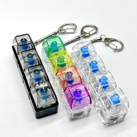 ZAKOL Transparent Keyboard Fidget Keychain Keyboard Button Finger Clicker for Anxiety Relief Light-up Toy keychain Gift