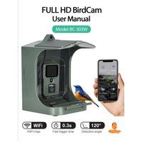 Bird Feeder Outdoor Trail Camera, Bird Watching Camera, WIFI Transfer Picture and video, Motion Sensor, BC-303W