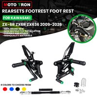 MOTO TRON Motorcycle CNC Adjustable Rear Set Rearsets Footrest Foot Rest For KAWASAKI ZX6R ZX-6R ZX636 2009-2026