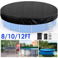 8/10/12FT Round Swimming Pool Covers Summer Pool Cover Protector Heavy Duty Tear Resistant Pool Cover For Aboves Ground Pools