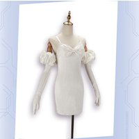 Anime Alien Stage Sua Cosplay Outfit Pure White Daily Dress Elegant Girl Costume for Comic Con Stage Show Halloween Role Playing