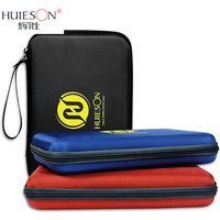 Huieson Square Hard PU Table Tennis Racket Case Big Capacity Waterproof Ping Pong Paddle Container Bag Black Red Blue