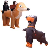 Nouvelle tenue gonflable pour adulte, modèle chien saucisse double, pour festival, fête, performance scénique amusante et déguisement créatif