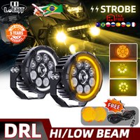 CO LIGHT 5inch Motorcycle Headlights White Yellow High Low Beam LED Working Front Light Motorbike Fog Lamp Scooters off-road use