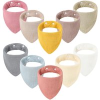 3pcs Baby Feeding Drool Bibs Saliva Towel Triangle Solid Color Scarf Bandana Soft Cotton Bib Adjustable Snap Button Burp Cloth