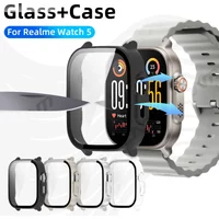 Glass+Case for Realme Watch 5 Tempered Glass Anti-scratch Screen Protector & Hard PC Protective Bumper Covor Accessories