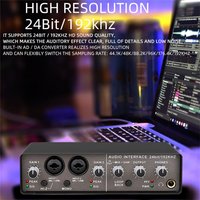 Q-24 Q-12 Q-22 Professional USB Audio Interface Sound card With Monitor Electric Guitar Recording 48V Phantom Power Sound Mixer