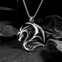 Korean Style Hollow Flame Dragon Pendant Necklace Punk Stainless Steel Biker Men Pendant Chain Fashion Jewelry Gifts Wholesale