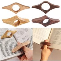 Leseclip aus massivem Holz: Lesezeichen und Seitenhalter aus Buche naturbelassen mit ergonomischem Fingerring