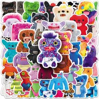 50 PCS Cartoon Plush Monster Big Mouth Plush Toy Doodle Stickers Decorate Suitcase Phone Laptop Helmet Vinyl Decals