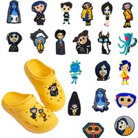 20Pcs Cartoon Halloween Coraline Series PVC Shoes Accessories Fit with Hole Wristbands DIY Creativity Shoe Decorations Buckle