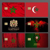 Morocco Flag Credit Skin Cover Card Stickers 4PCS Film Bus Pass Front Decoration Bank Debit Waterproof