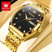 OLEVS Men's Watches Luxury Tonneau Original Top Brand Quartz Watch for Men Waterproof Luminous Week Date Male Wristwatch image 4