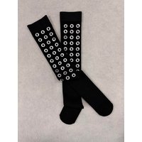 Punching Design Sense Summer New Elastic Black Knee High Socks Fashion Subculture Y2K Knee High Socks Long Tube Socks Jk Socks