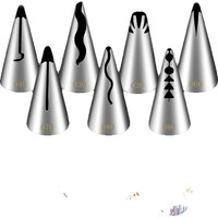 7Pcs Pleated Skirt Piping Nozzles Set–Stainless Steel Russian Nozzles Tips,Ideal for Pastry,Fondant&Cake Decorating,Baking Tools