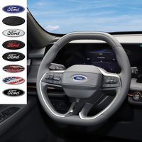 Car ABS Plastic Steering Wheel Logo Circle Trim Sticker For Ford Ranger ST Focus Kuga Mustang S-MAX Transit Mondeo Fusion Fiest