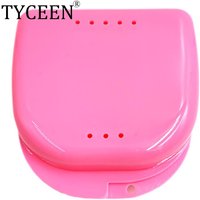 50pcs Denture Tray Box Dental Orthodontic Retainer Box Case Plastic Teeth Container Denture Box False Teeth Protective Case