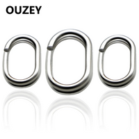 50Pcs Split Rings Fishing Snap Stainless Steel Oval Split Rings Hooked Snap Fishing Lure Connector Saltwater Accessories
