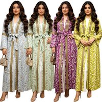 Turkey Muslim Embroidery Abaya Dress 2 Piece Set Women Ramadan Eid Mubarak Kaftan Dubai Vestidos Pakistani Arab Caftan Robe