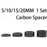 4PCS MTB Road Bike Bicycle Carbon Fiber Headset Fork Spacers Road Bike Handlebar Stem Washer Ring Front Fork Bicycle Accessories