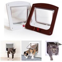1PC Cat Dog Flap Door with 4 Way Locking Kitten Small Pet Dual Entry and Exit Door Weatherproof Pet Safety Doors