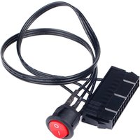 24-Pin Female ATX PSU PC Power Supply Starter Tester Start Up Jumper Cable with ON/OFF Switch 50cm ATX Mining Power Start Switch