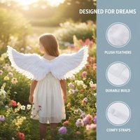 Kids White Angel Feather Wings with Elastic Straps Swallow Shape for Carnival Costume Party Photo PropsHot