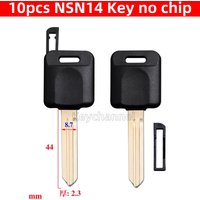 Keychannel 10pcs Transponder Key Shell Spare Chip Key Case With NSN14 Key Blade for Nissan Juke Kicks Micra Xtrail Rogue Sylphy