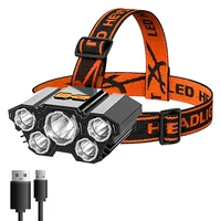 5 LED Headlamp Rechargeable with Built in Battery Strong Light Headlight Camping Adventure Fishing Head Light Flashlight
