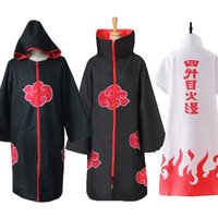 Anime Ninja Costume Dressing Robe Red Cloud Cloak Longcoat Anime Convention Adult Game Wear