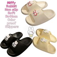 Miffy Rabbit Anime Cute Cartoon Girlfriend Wear Off Slip Thick Bottom Home Couple Soft Bottom Odor proof Slippers