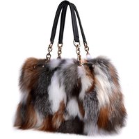 Echte Fuchs Pelz Tasche Winter Frauen Handtasche Designer Luxus Tasche Abend Party Taschen Leder hochwertige Umhängetasche Natur pelz Tasche
