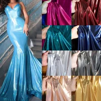Metallic Luster Elastic Soft Fabric Half Skirt Dance Costume Performance Costume Wedding Decoration Fabric