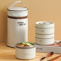 Tragbare Thermos 304 edelstahl isolierte mittagessen box dicht versiegelt eimer schüler lunch box multi-schicht Runde bento box