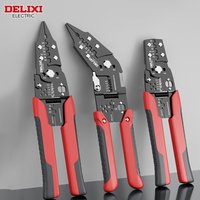 DELIXI ELECTRIC Multi-Functional Wire Stripper,5-in-1 Wire Cutting&Crimping Pliers with Anti-Slip Handles for Daily Repair.