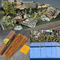 sand table diorama Scale model kit Beside the pond grass weeds water plants vegetation flora reed 1/32 1/35 1/48 1/64 1/72