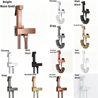 Brushed Rose Gold Brass Handheld Bidet High Voltage Spray Shower Set Toilet Special Faucet Bidet Faucet Bathroom Accessories