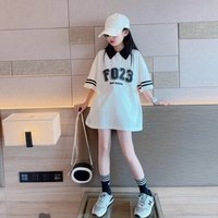 2026 Girls Summer Short Sleeve Polo Style Shirt Loose Fit Cotton Casual Top for Big Kids Trendy Cute Fashion Tee New Arrival