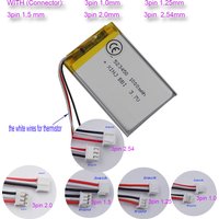 3.7V 1000 mAh Polymer Li Lithium Battery 523450 JST 3pin 1.0/1.25/1.5/2.0/2.54mm Connector For GPS PDA Camera Bluetooth Earphone