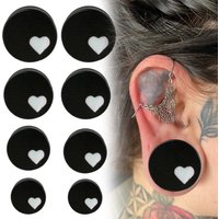 1/2PCS Natural Wood Heart Ear Gauges Double Flared Expander Flesh Tunnels Ear Plug Stretcher Earring Piercing Body Jewelry8-25mm