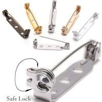 20pcs 20 25 32 38mm Brooch Clip Base Pins Blank Safe Lock Brooch Pin Base Badge Holder For DIY Jewelry Making Findings Supplies