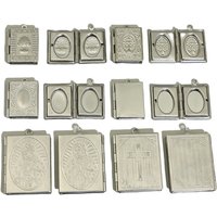 BoYuTe (20 Pieces/Lot) 316 Stainless Steel Book Shaped Locket Pendant Can Open Photo Locket Pendant Diy Jewelry Accessories