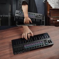 M-VAVE All Black PRO 37-Key MIDI Keyboard 16 RGB Pads 4 Faders 8 Encoders Built-in DX-7 FM Synth Engine 5 Color Optional