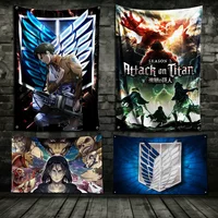 3x5 Ft Anime Attack on Titan Flag Polyester Digital Printing Banner for Garage Wall Art Out Door Decoration With Brass Grommets