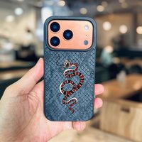 Vintage Snakeskin Phone Case for iPhone 17 16 15 14 Plus 13 12 11 Pro Max Cover Luxury Fashion Women Funda Snake Cases Carcasa