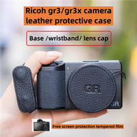 Handmade camera bag for Ricoh gr3 genuine leather protective case gr3x HDF lens cap wrist strap shoulder strap accessories