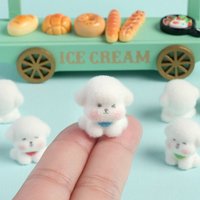 Flocking Animal Dog Cat Figurines Cute Miniatures Home Decor DIY Decoration Crafts Fairy Garden Desk Decoration Home Accessories